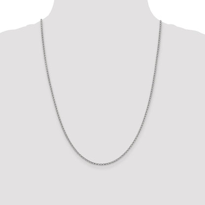 2.1mm D/C Open Franco Chain - White Gold