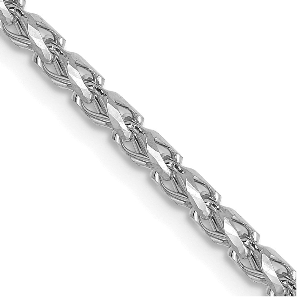 2.1mm D/C Open Franco Chain - White Gold