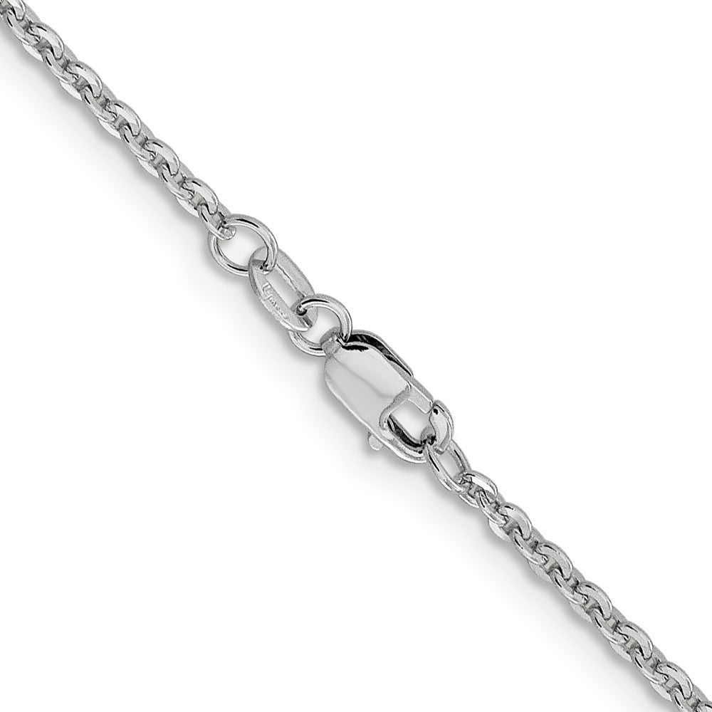 1.95mm Flat Cable Chain - White Gold
