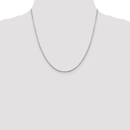 1.95mm Flat Cable Chain - White Gold
