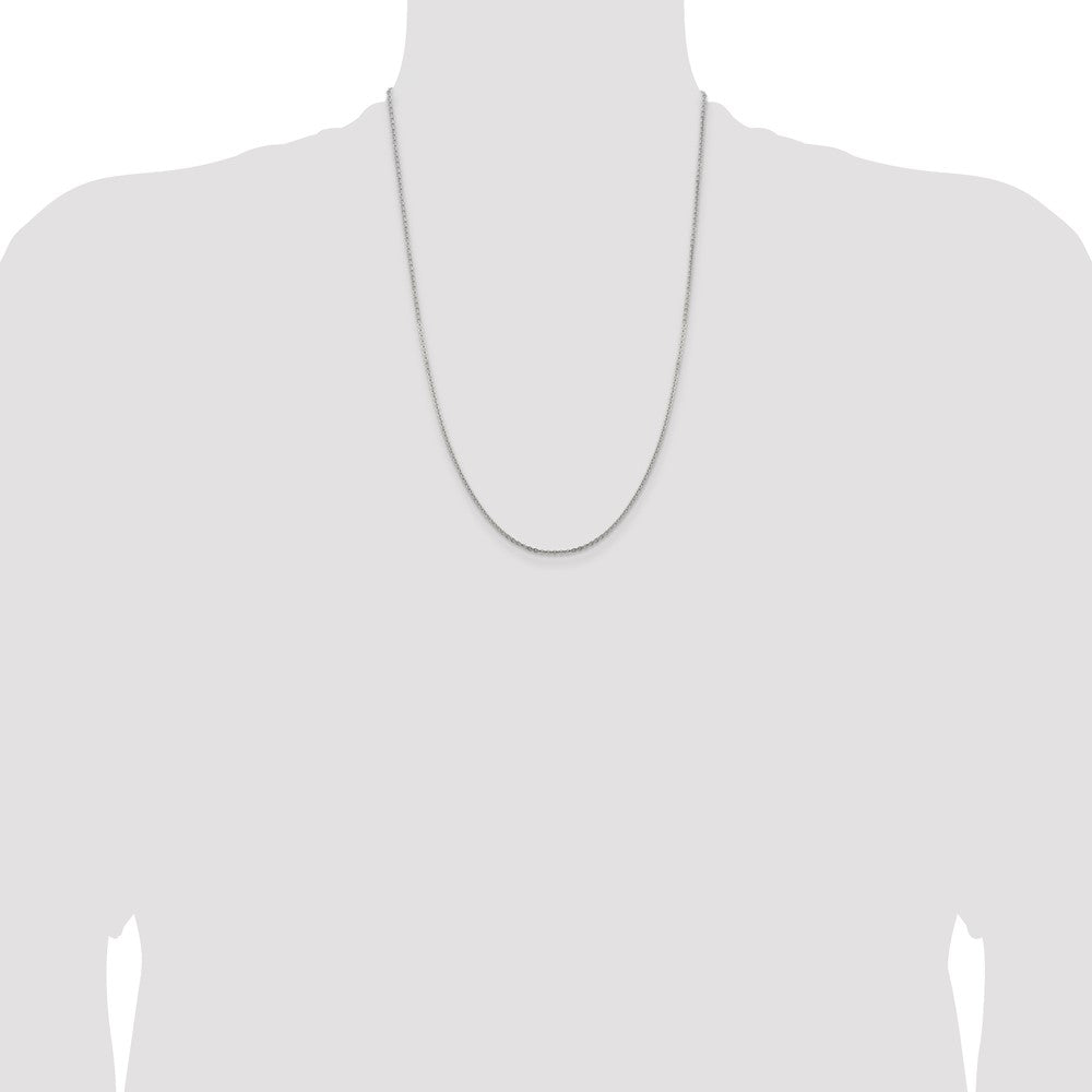 1.95mm Flat Cable Chain - White Gold
