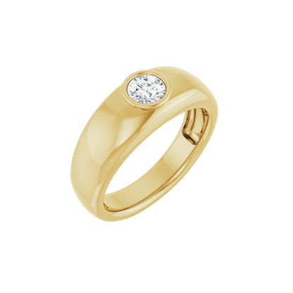 Natural Diamond Bezel-Set Solitaire Ring