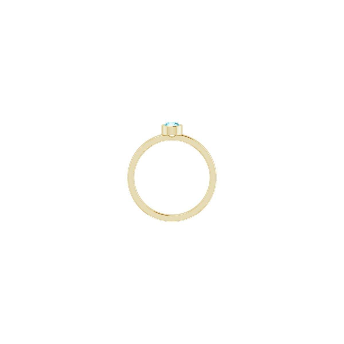 4 mm Natural Blue Zircon Ring