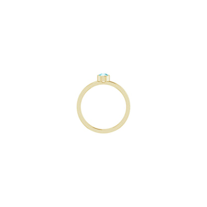 4 mm Natural Blue Zircon Ring