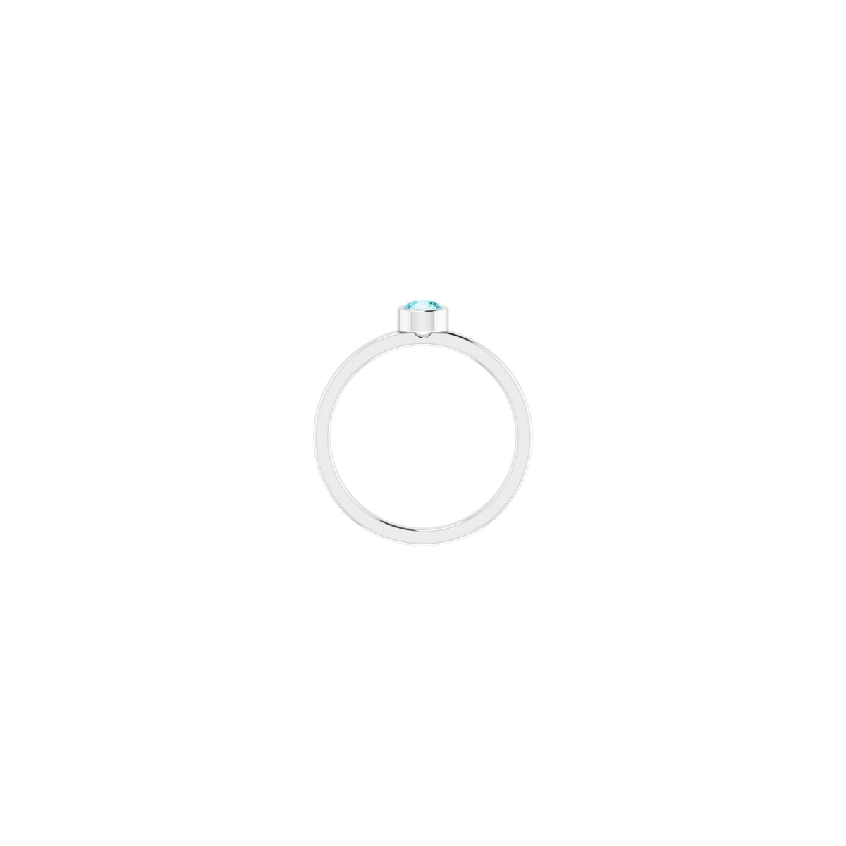 4 mm Natural Blue Zircon Ring