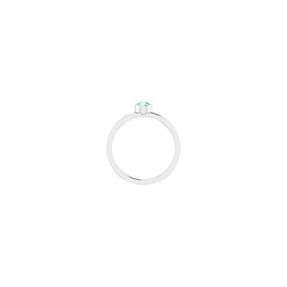 4 mm Natural Blue Zircon Ring