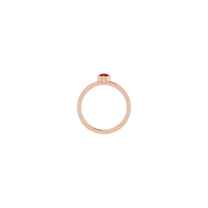 4 mm Natural Mozambique Garnet Ring