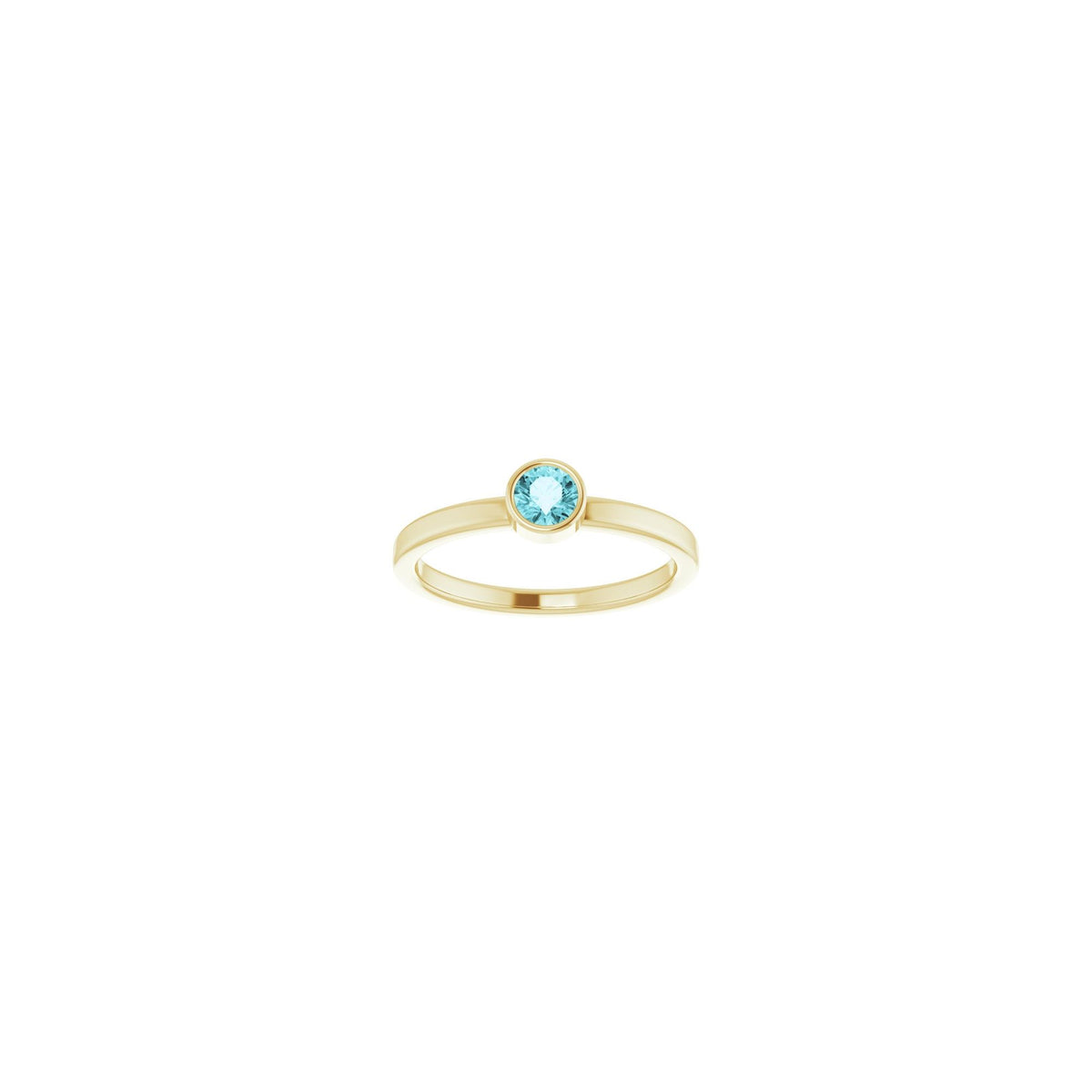 4 mm Natural Blue Zircon Ring