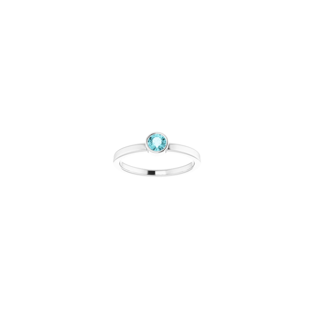 4 mm Natural Blue Zircon Ring