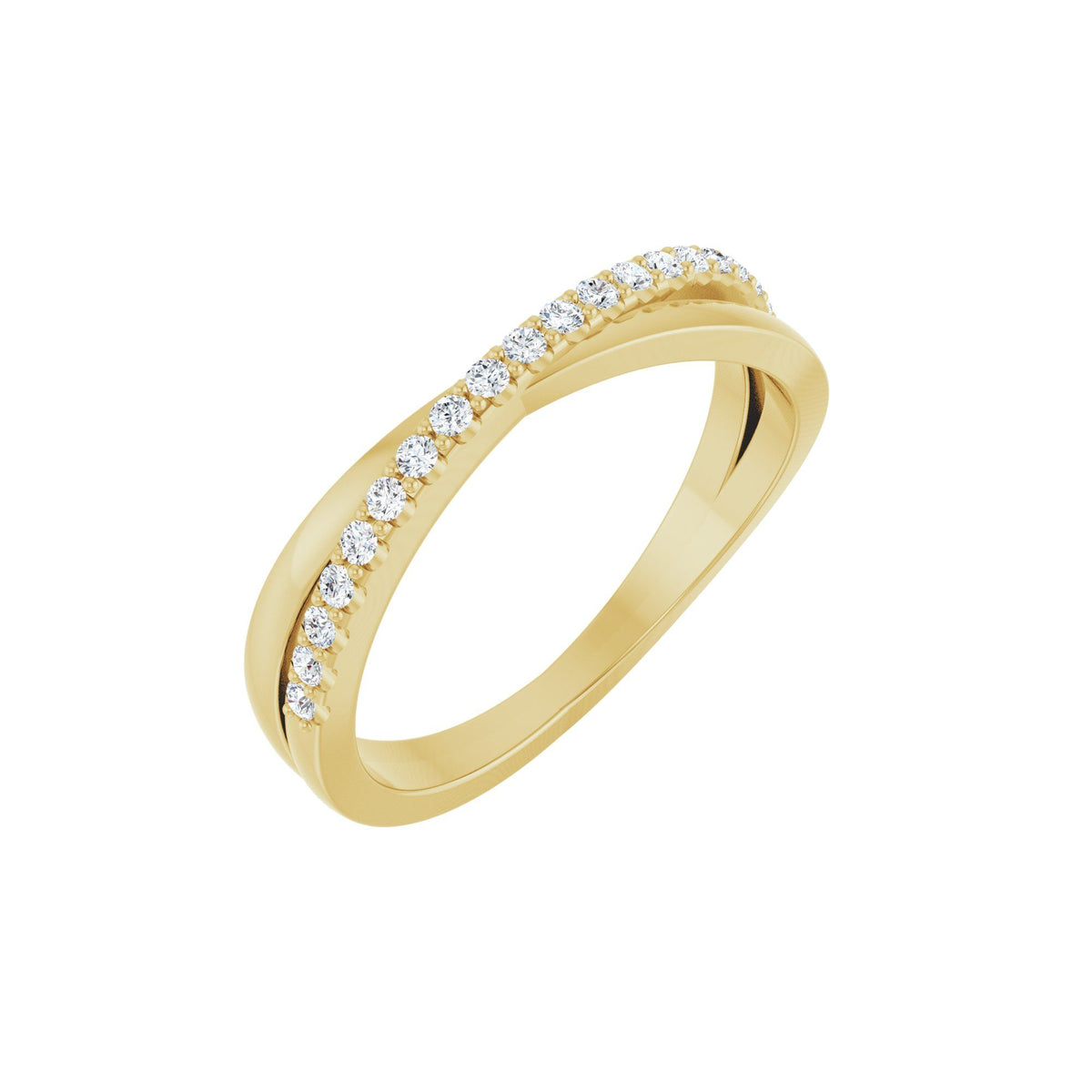Natural Diamond Criss-Cross Ring