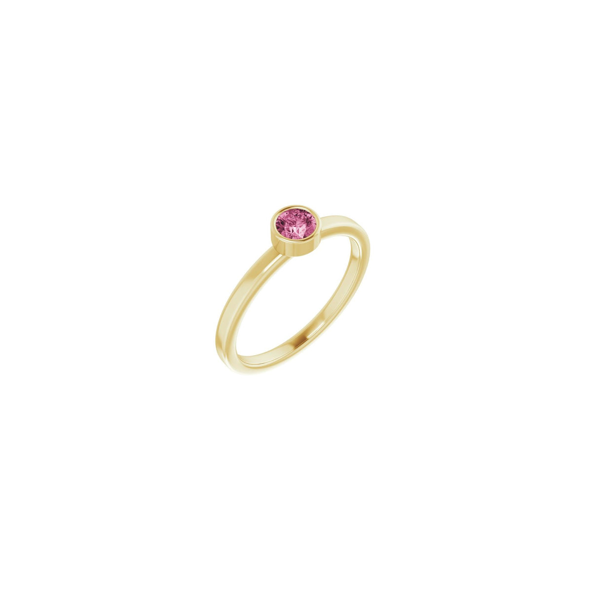 4 mm Natural Pink Tourmaline Ring