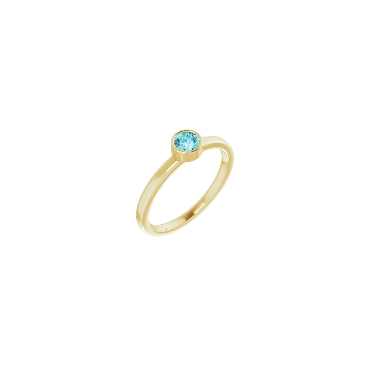4 mm Natural Blue Zircon Ring