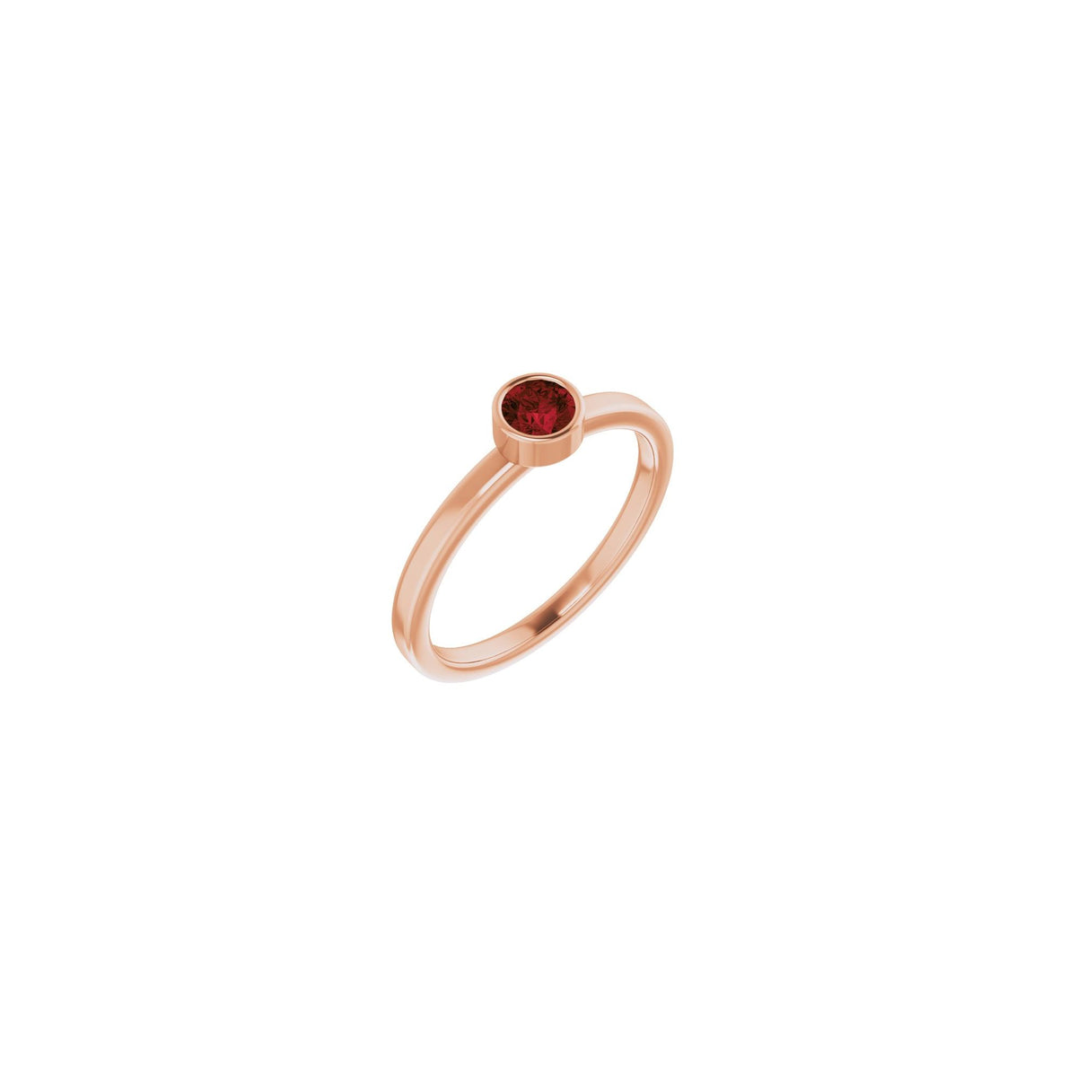 4 mm Natural Mozambique Garnet Ring