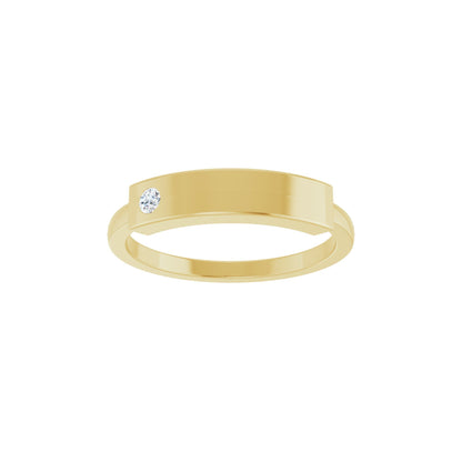 .03 CT Natural Diamond Stackable Family Signet Ring