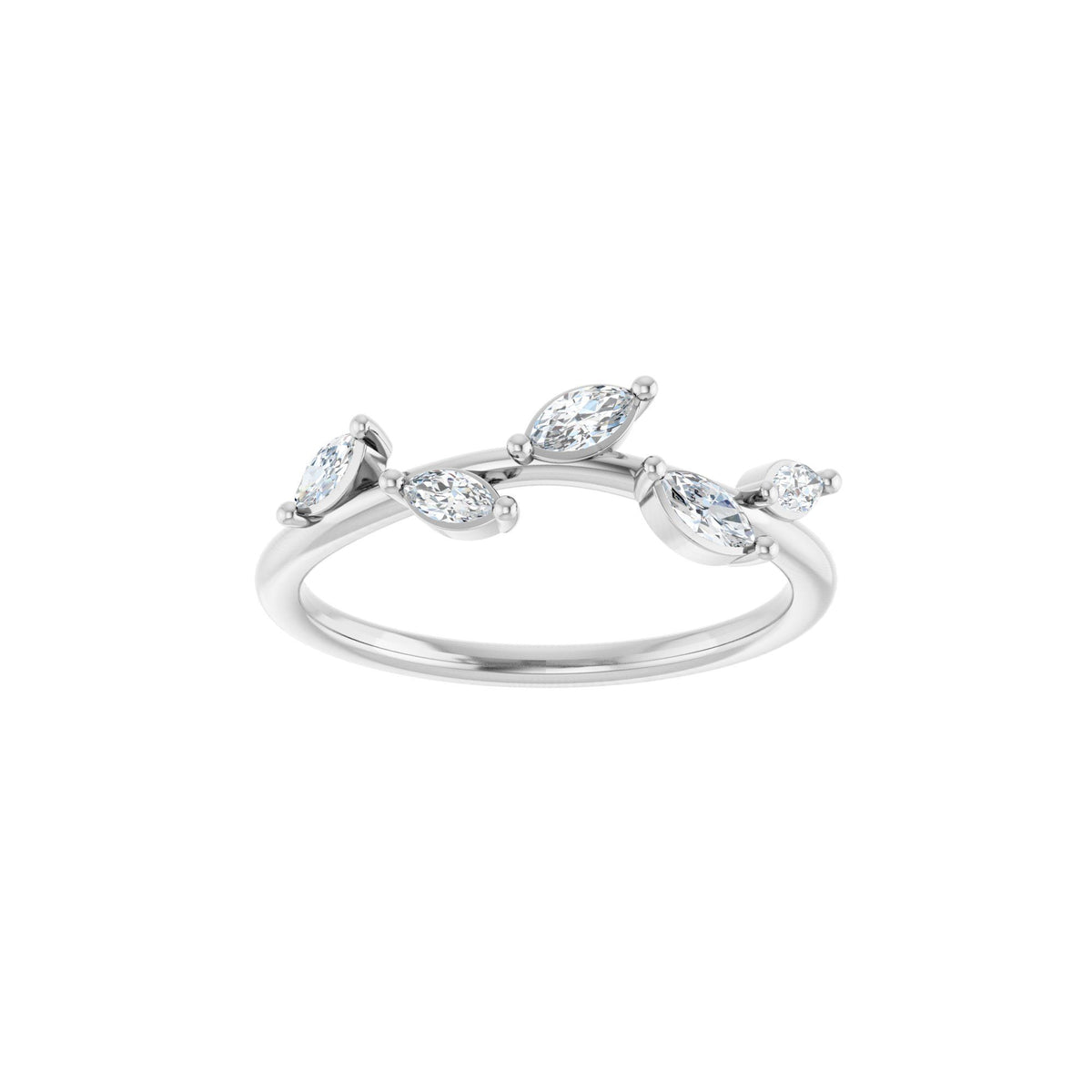 1/4 CTW Natural Diamond Leaf Ring