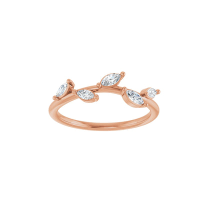 1/4 CTW Natural Diamond Leaf Ring