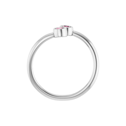 Natural Pink Tourmaline Two-Stone Ring