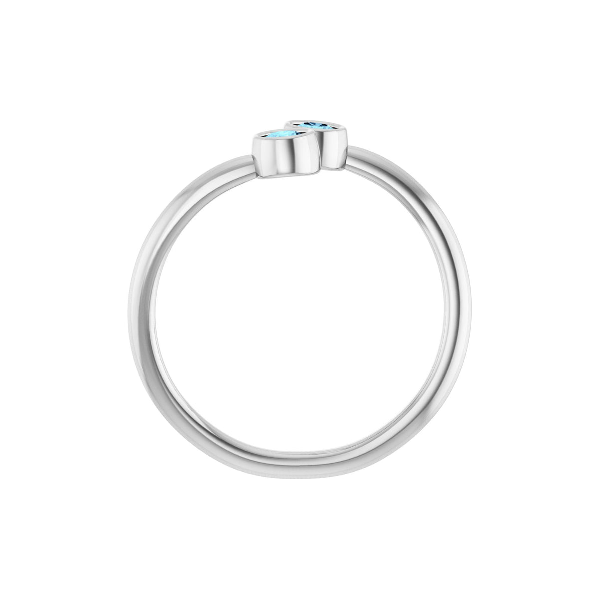 Natural Aquamarine Two-Stone Ring