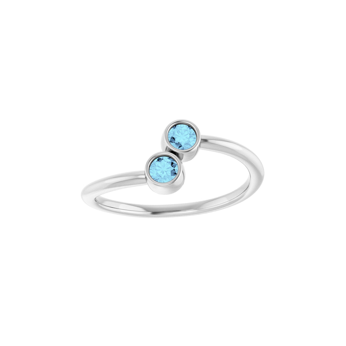 Natural Aquamarine Two-Stone Ring