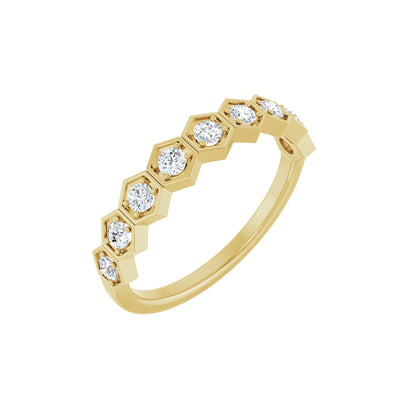 Natural Diamond Stackable Geometric Ring