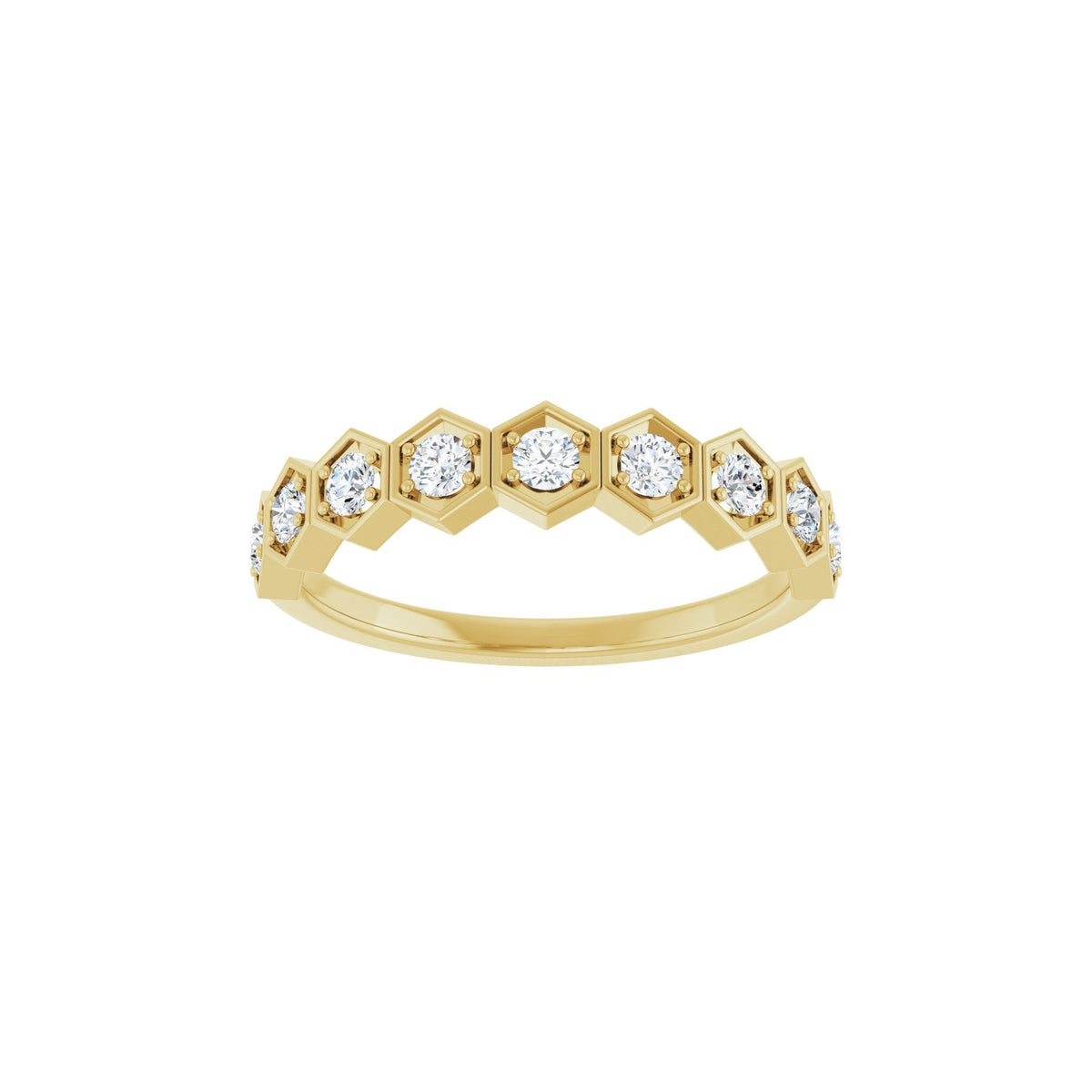 Natural Diamond Stackable Geometric Ring