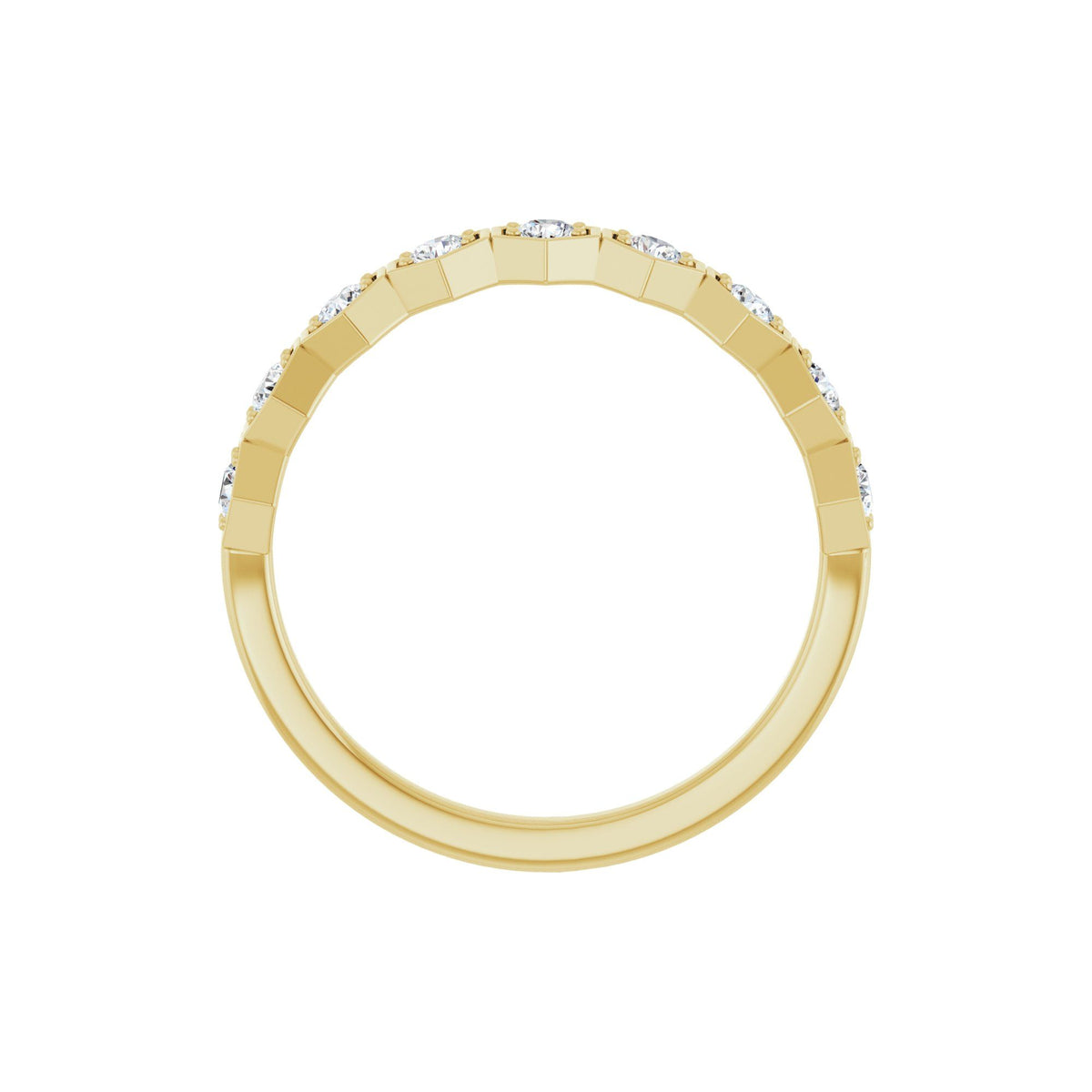 Natural Diamond Stackable Geometric Ring