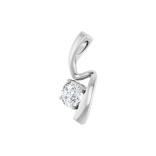 Natural Diamond Solitaire Freeform Pendant
