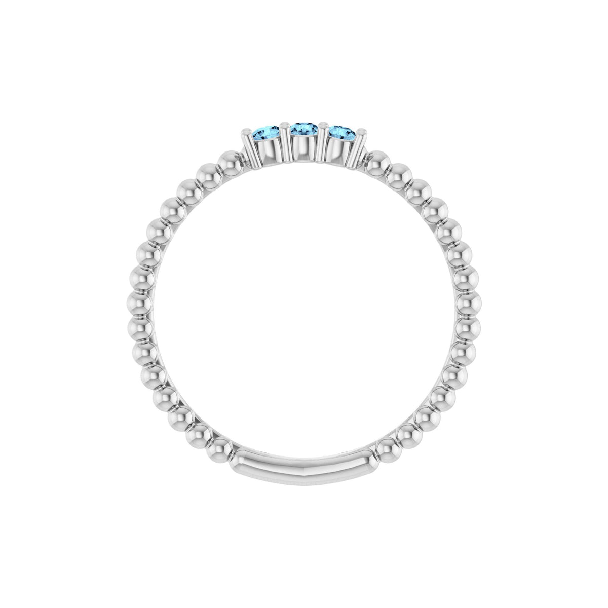 Natural Aquamarine Beaded Ring