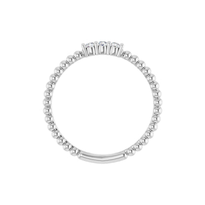 1/10 CTW Natural Diamond Beaded Ring