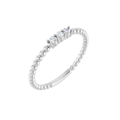 1/10 CTW Natural Diamond Beaded Ring