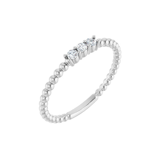1/10 CTW Natural Diamond Beaded Ring