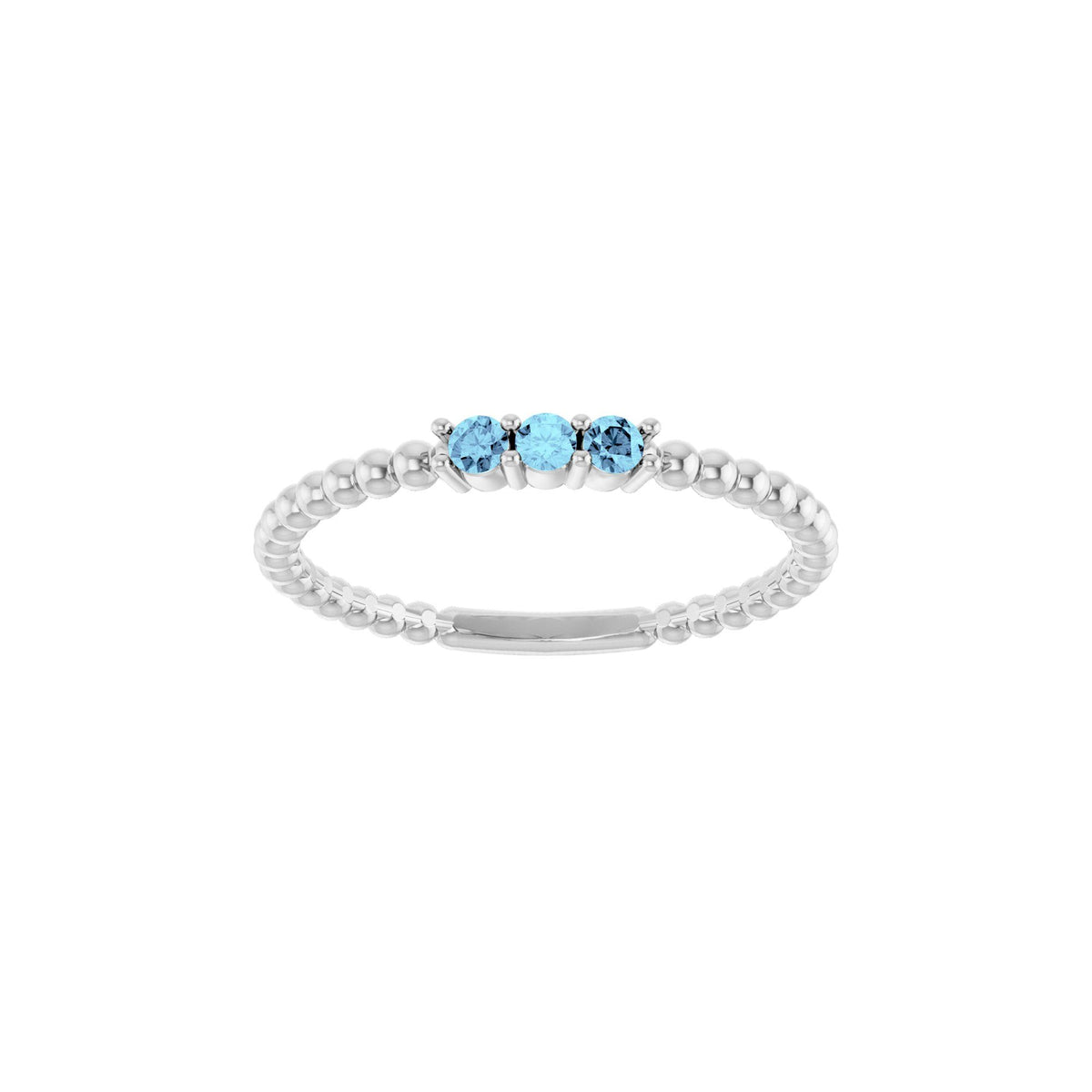 Natural Aquamarine Beaded Ring