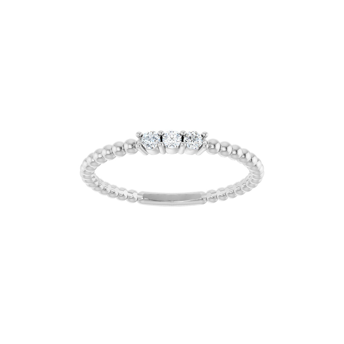 1/10 CTW Natural Diamond Beaded Ring