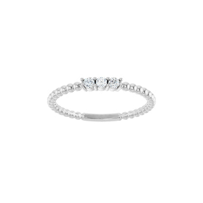 1/10 CTW Natural Diamond Beaded Ring