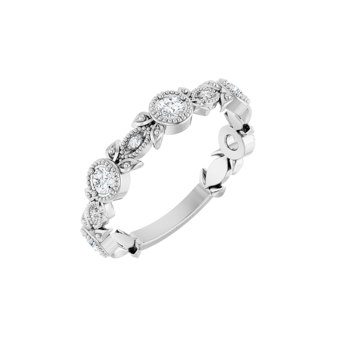 1/3 CTW Natural Diamond Leaf Ring