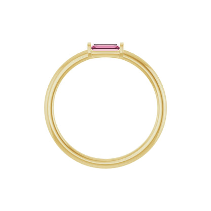Natural Pink Tourmaline Stackable Ring