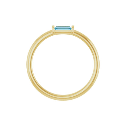 Natural Swiss Blue Topaz Stackable Ring