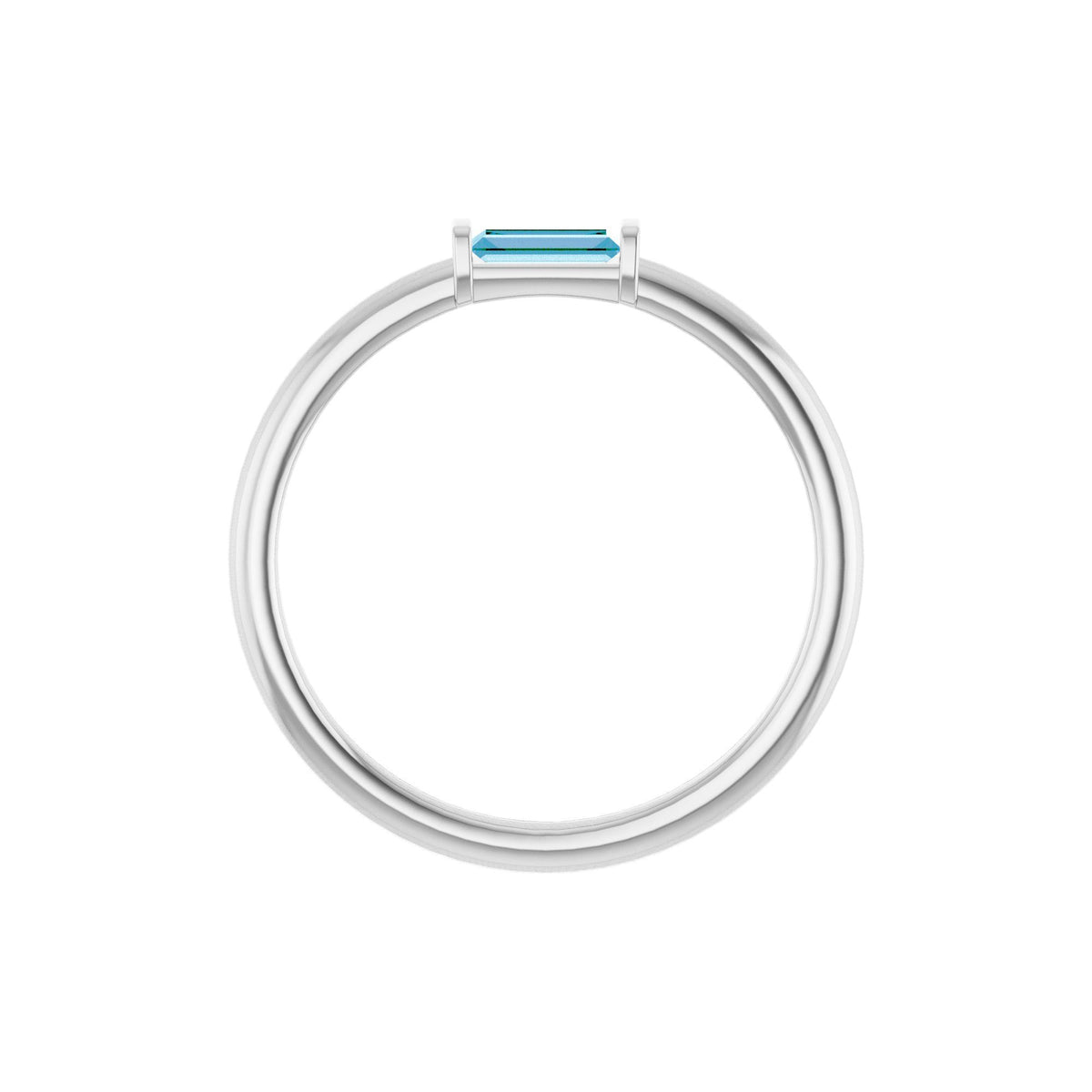 Natural Sky Blue Topaz Stackable Ring