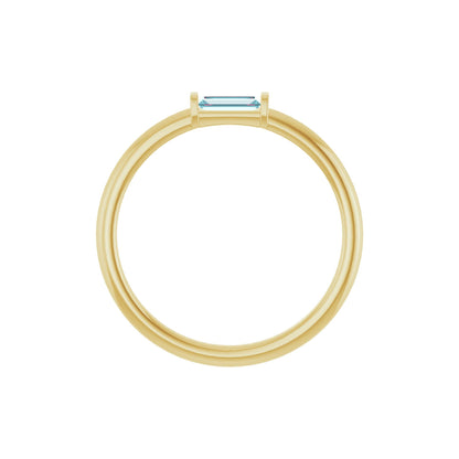 Natural Sky Blue Topaz Stackable Ring