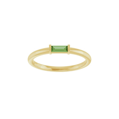 Natural Green Tourmaline Stackable Ring