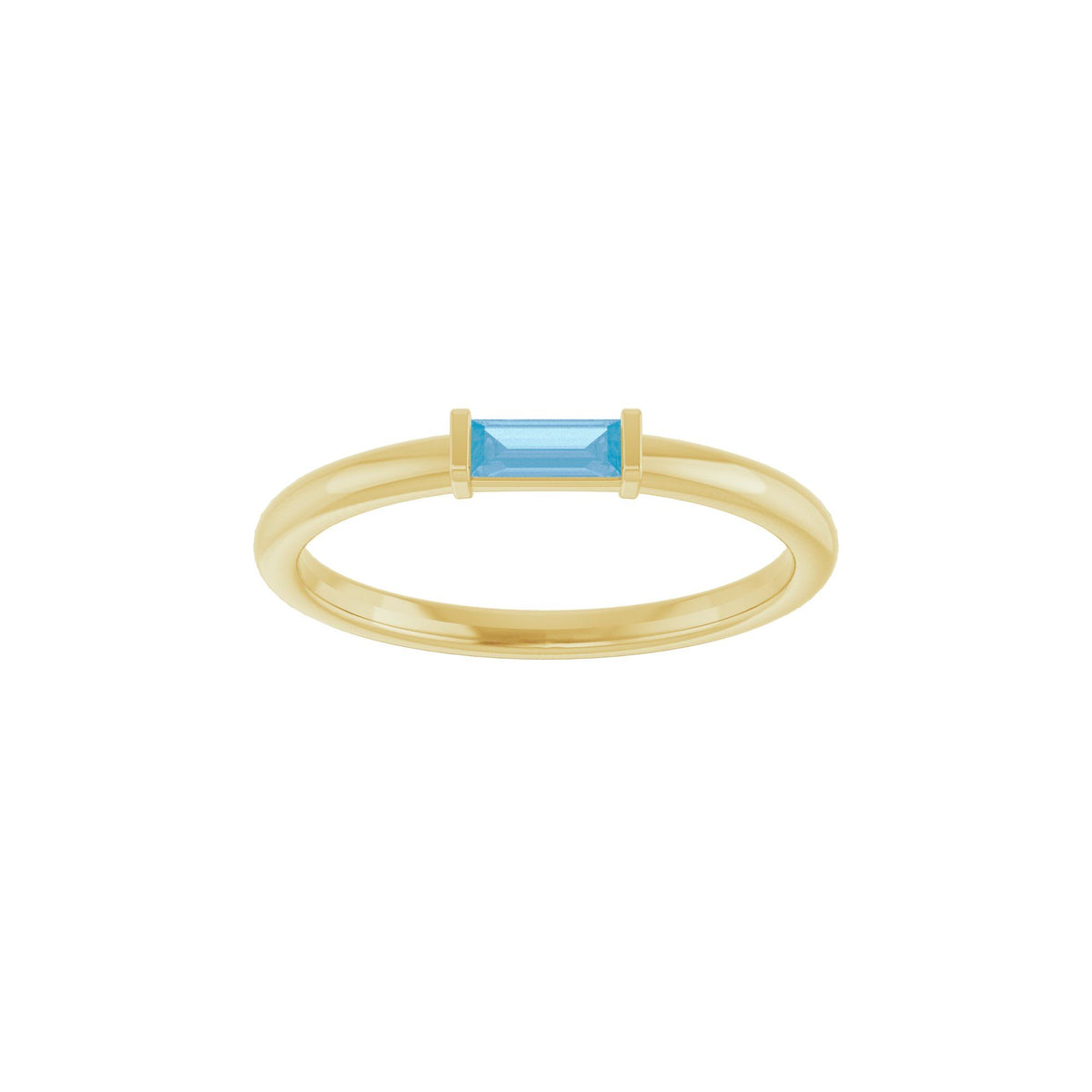 Natural Swiss Blue Topaz Stackable Ring