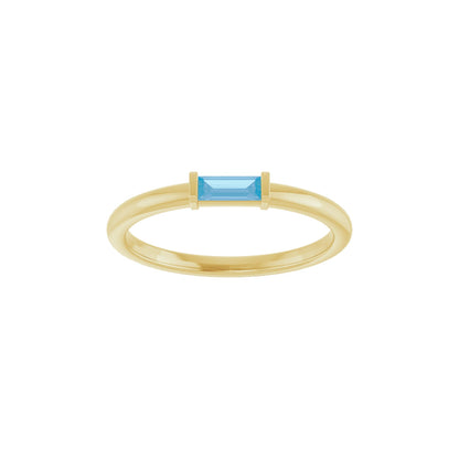Natural Swiss Blue Topaz Stackable Ring