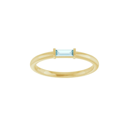 Natural Sky Blue Topaz Stackable Ring