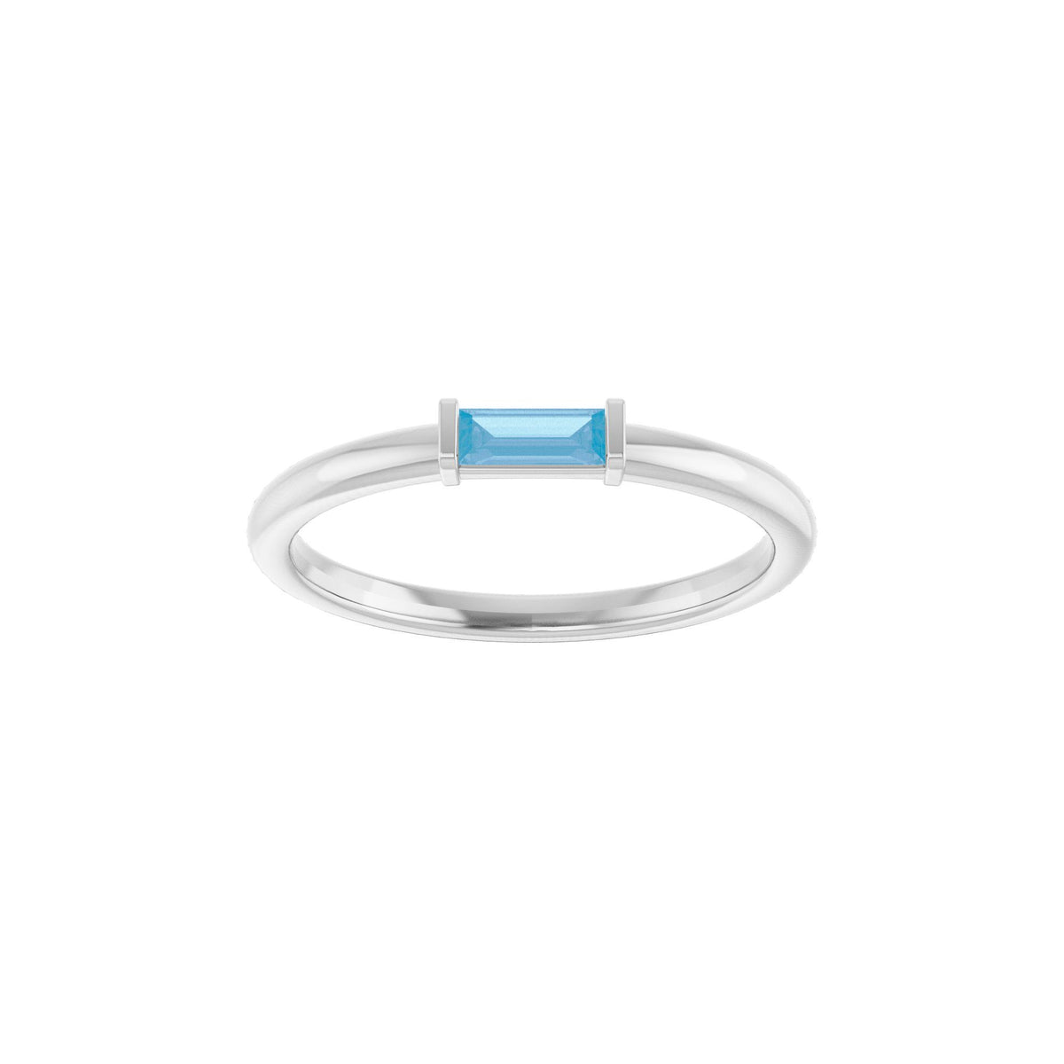 Natural Sky Blue Topaz Stackable Ring