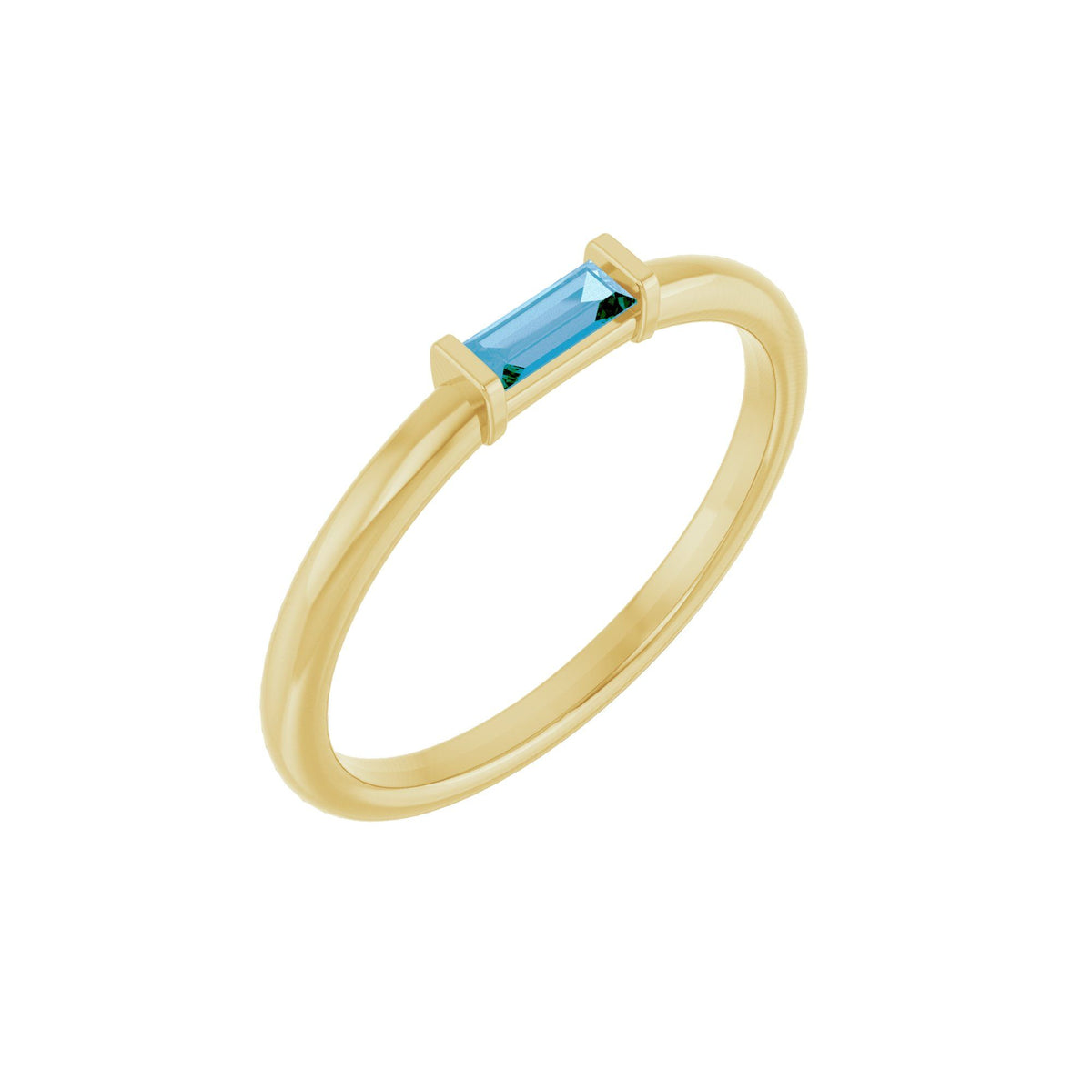 Natural Swiss Blue Topaz Stackable Ring