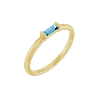 Natural Swiss Blue Topaz Stackable Ring