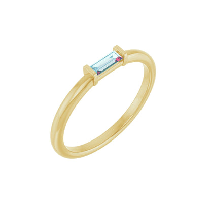 Natural Sky Blue Topaz Stackable Ring