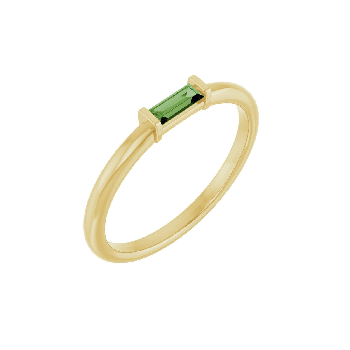Natural Green Tourmaline Stackable Ring