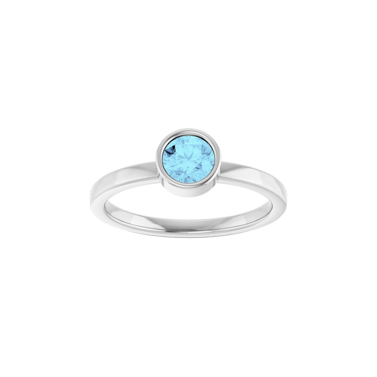5 mm Natural Aquamarine Ring