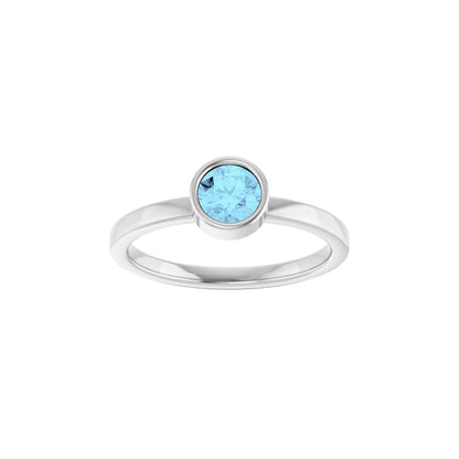 5 mm Natural Aquamarine Ring